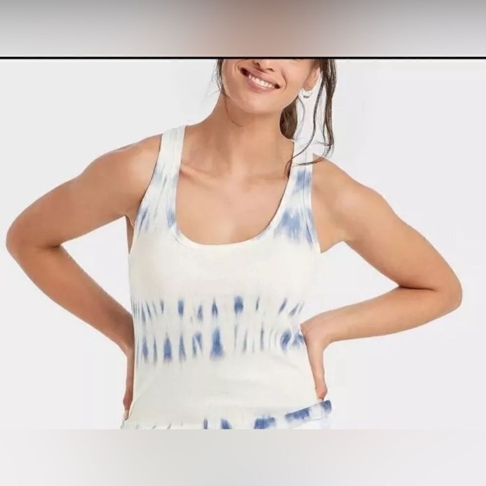 Univeral Thread Razorback Blue Tie Dye Tank Top NWT Size S